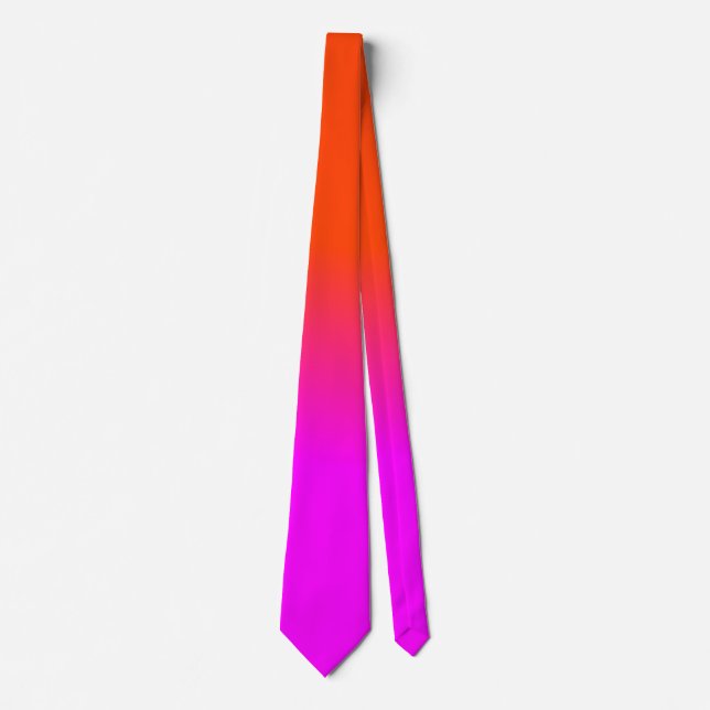 Neonorangen och shock rosa Ombre skuggar färg Slips (Framsida)