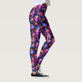 Neonpolygonabstrakt med explosioner leggings