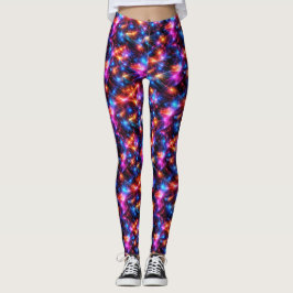 Neonpolygonabstrakt med explosioner leggings