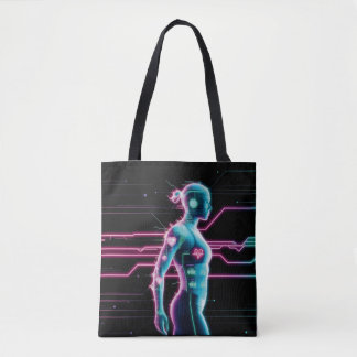 NeonPulse Cyborg Springa Tote Tygkasse