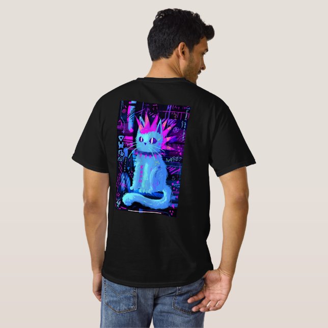 Neonpunk katt t shirt (Hel baksida)