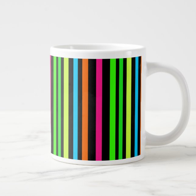 Neonrandigt Mönster Jumbo Mugg (Höger)