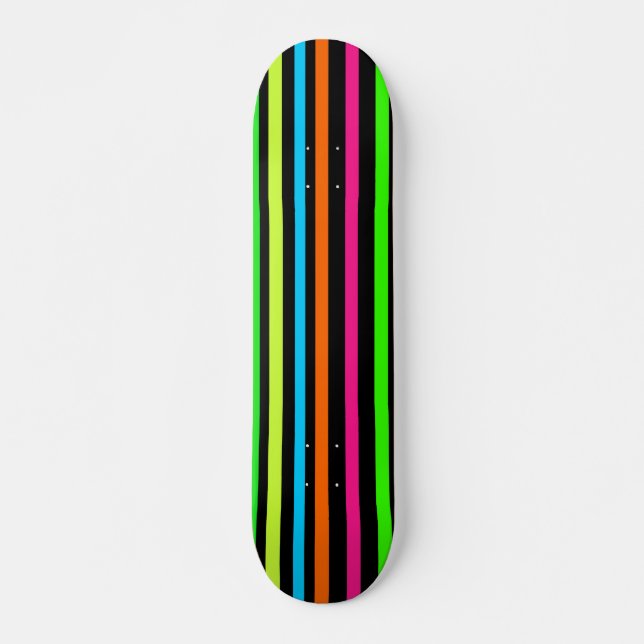 Neonrandigt Mönster Mini Skateboard Bräda 18,5 Cm (Framsida)