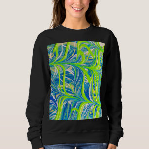 Neonrankor på blå marmor t shirt