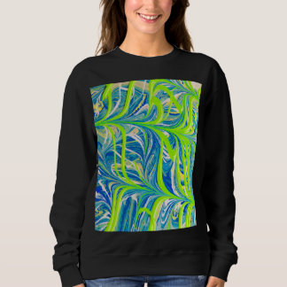 Neonrankor på blå marmor t shirt