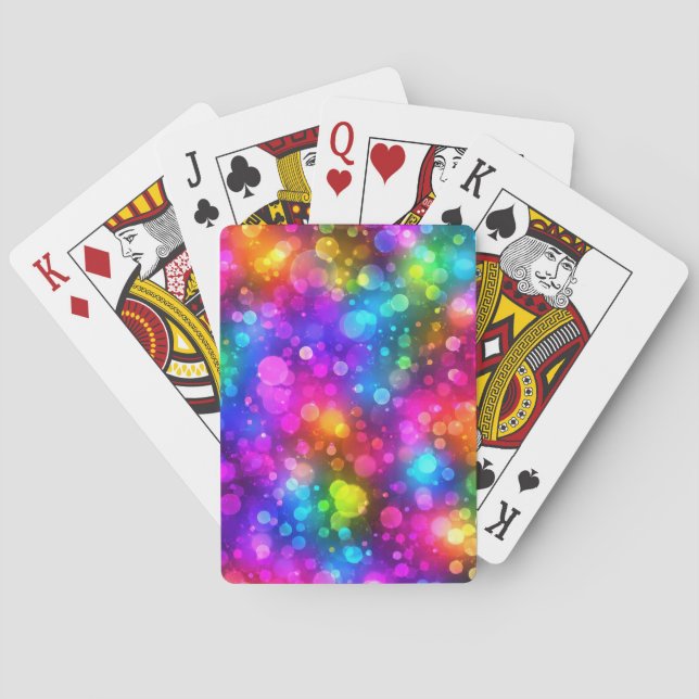 Neonregnbåge Bokeh-ljus Abstrakt Casinokort (Baksidan)