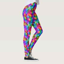 Neonregnbåge Bokeh-ljus Abstrakt Leggings