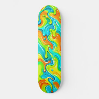 Neonregnbåge Flytande Virvelslime SmälterPsychedel Mini Skateboard Bräda 18,5 Cm