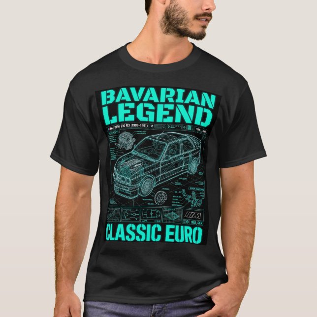 Neonritning Bayersk Legend Techwear T Shirt (Framsida)