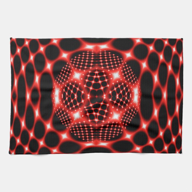 Neonröd glob, fraktur kökshandduk (Horisontell)