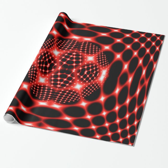 Neonröd glob, fraktur presentpapper (Utrullad)