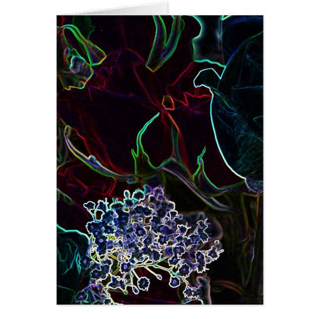 Neonrosamling Hälsningskort (Framsidan)