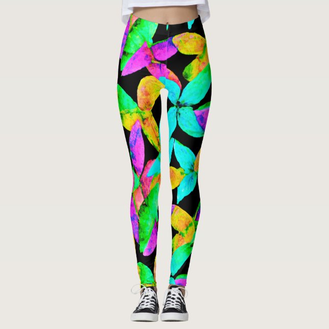 Neonscapelövsmönster Leggings (Framsida)