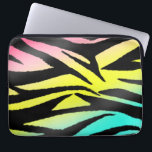 Neonsebraelektronik hänger lös laptop sleeve<br><div class="desc">En elektronik hänger lös att presentera för neonzebra tryck för airbrush 80-tal inspirerad design.</div>