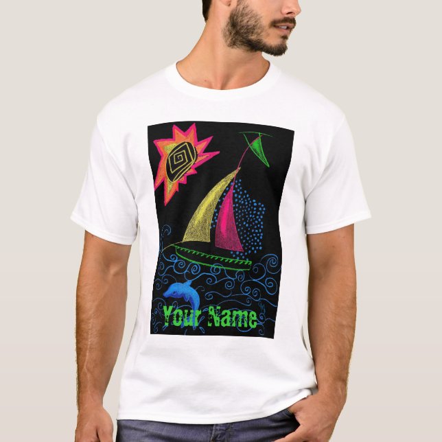 Neonsegling, ditt namn T Tee (Framsida)