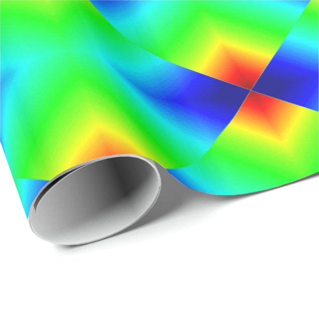 NeonShapar på grönt Presentpapper (Rullad Hörn)