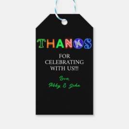 Neonsignaturglöd i Party Tack-gåvan vid Mörken Presentetikett