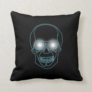 Neonskalle med glänsande ögadesign kudde