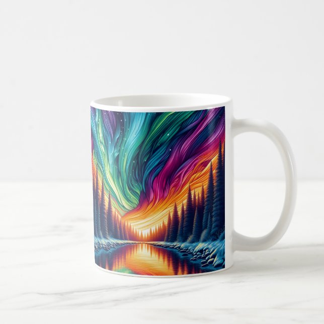 Neonskogs solnedgång kaffemugg (Höger)