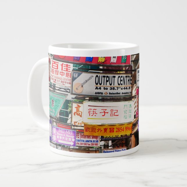 Neonskyltar på gatorna i Hongkong Jumbo Mugg (Framsida vänster)