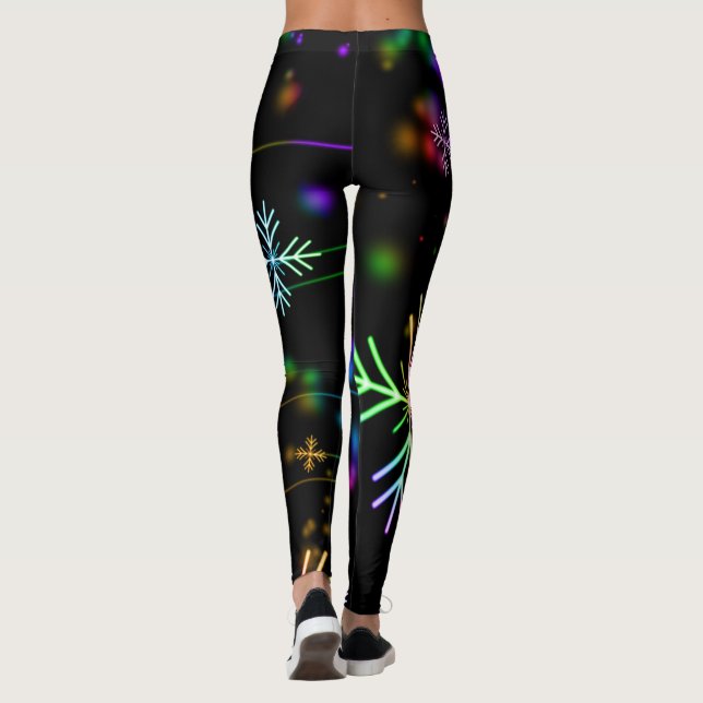 Neonsnöflingormönster Leggings (Baksida)