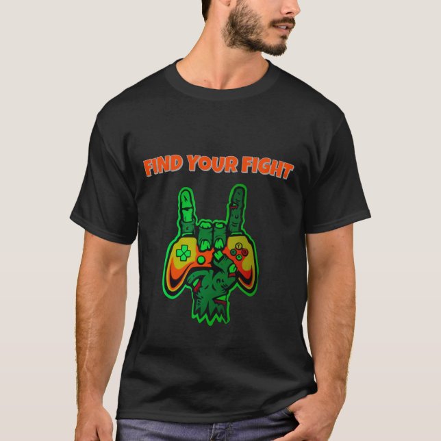 Neonspelarkontrollhand konst t shirt (Framsida)