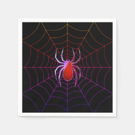 Neonspindel och spindelnät pappersservett