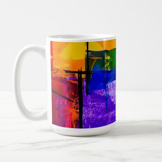 Neonstadsfärgfält Kaffemugg (Vänster)