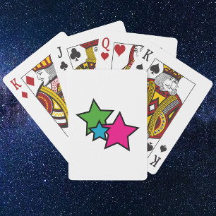 Neonstjärnor Rosa Blå Grön Casinokort