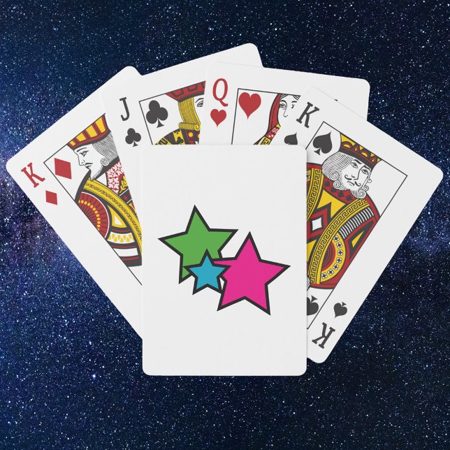 Neonstjärnor Rosa Blå Grön Casinokort (Skapare uppladdad)