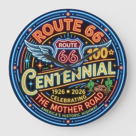 Neonstyle Mother Road Hundraårsjubileum Stor Klocka