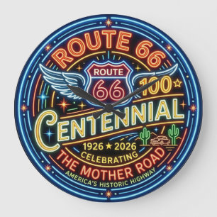 Neonstyle Mother Road Hundraårsjubileum Stor Klocka