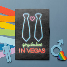 NeonTying Knot in Vegas Gay bröllopsinbjudan Inbjudningar