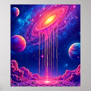 Neonuniversum: Droppande stjärnljus Poster