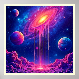Neonuniversum: Droppande stjärnljus Poster