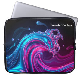Neonvåg Futuristisk Cyberpunk Spelande Laptop Fodral