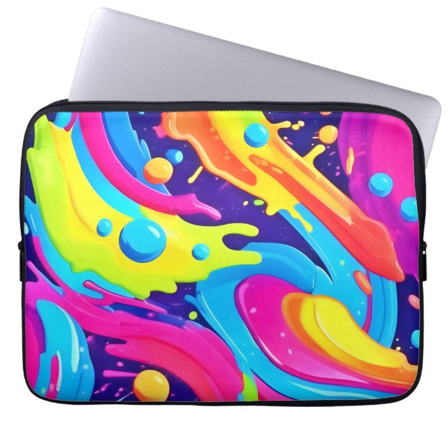 Neonvätske konst laptop fodral (Framsidan)