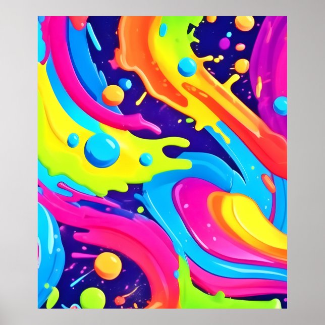 Neonvätske konst poster (Framsidan)