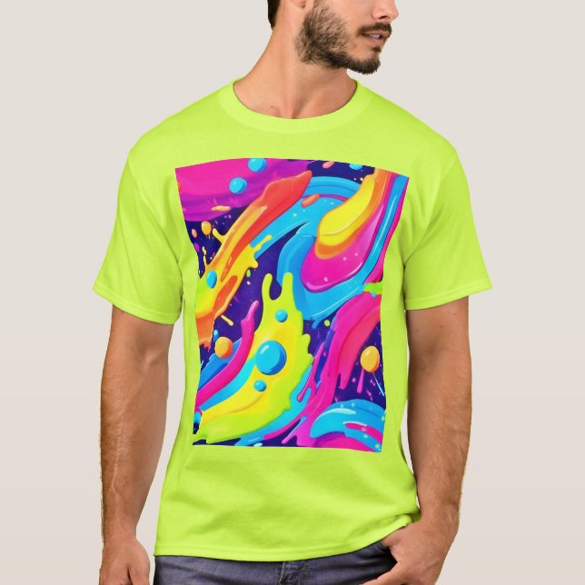 Neonvätske konst t shirt (Framsida)