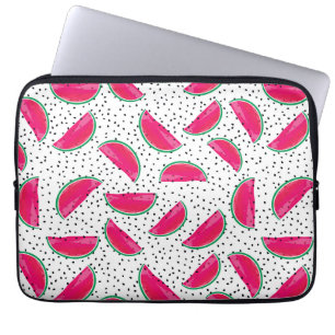 Neonvattenmelon på frömönster laptop sleeve