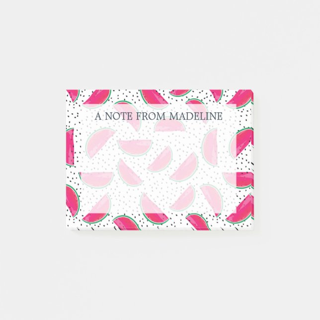 Neonvattenmelon på frömönster post-it block (Framsida)