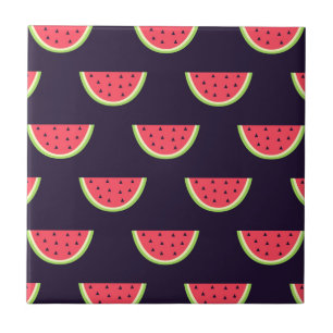Neonvattenmelon på lilamönster kakelplatta