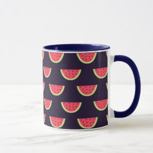 Neonvattenmelon på lilamönster mugg