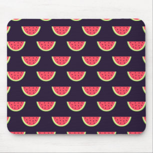 Neonvattenmelon på lilamönster musmatta