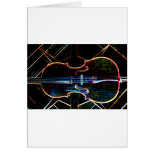 Neonvioloncell Hälsningskort
