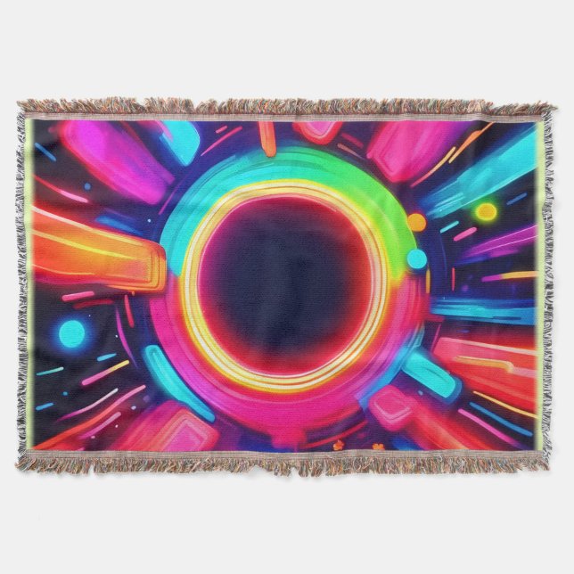 Neonvirvel av ljuskonst filt (Framsidan)