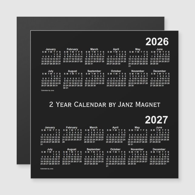 Neonvit 2026-2027 2 år kalender vid Janz (Fram/baksida)