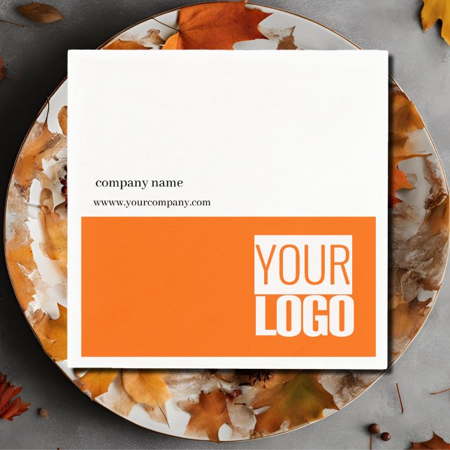 &Neonvit orange - lägg till logotyp Pappersservett (Skapare uppladdad)