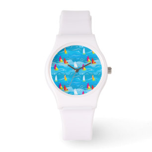 Neonyachtmönster Armbandsur