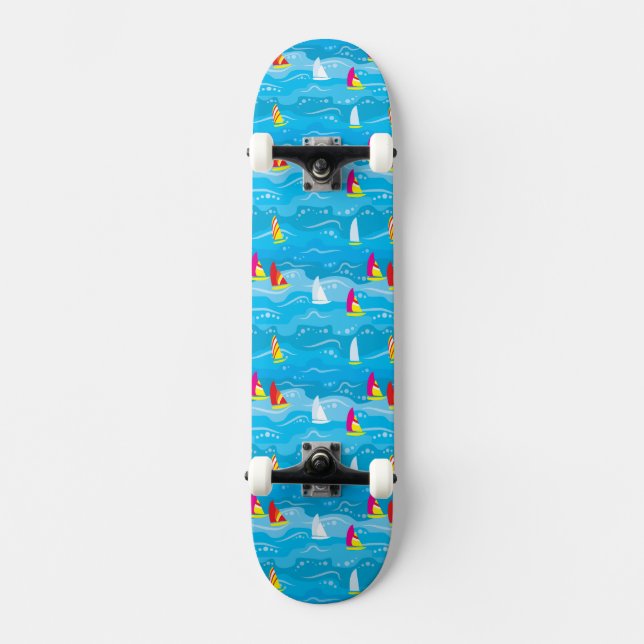 Neonyachtmönster Skateboard Bräda 20,5 Cm (Framsida)